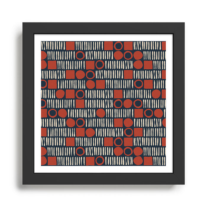 Red & Blue Hand-drawn Pattern #2 Framed Art Print Gallery Image 1