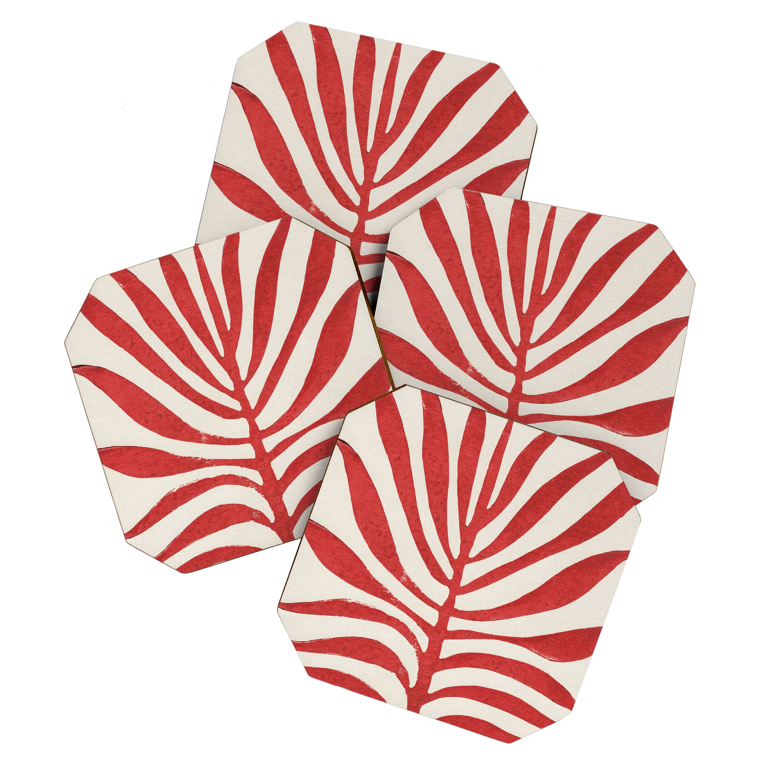 Red Branch / Lino Print Coaster Gallery Image 1