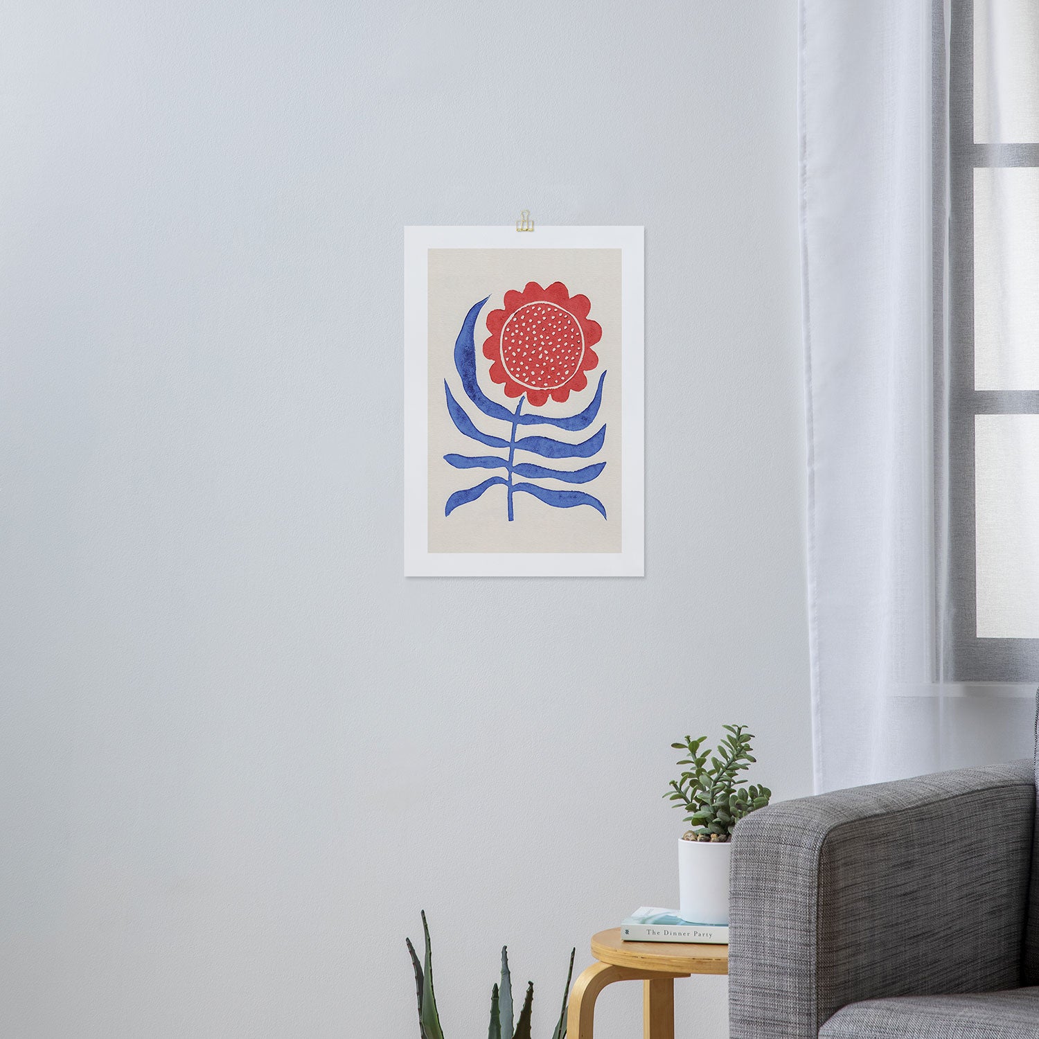 Red Flower / Lino Print Art Print Gallery Image 3