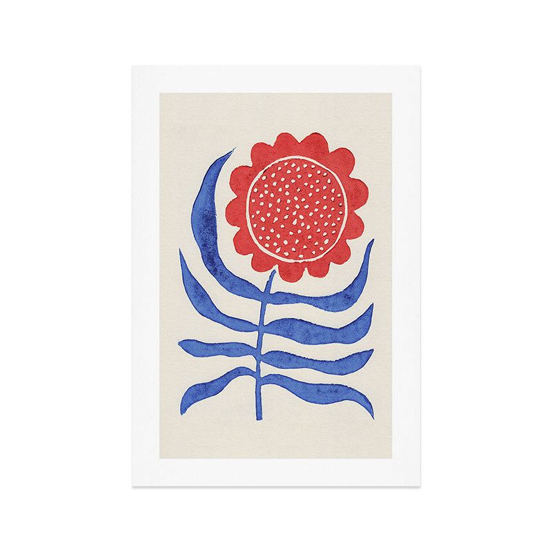 Red Flower / Lino Print Art Print Gallery Image 1