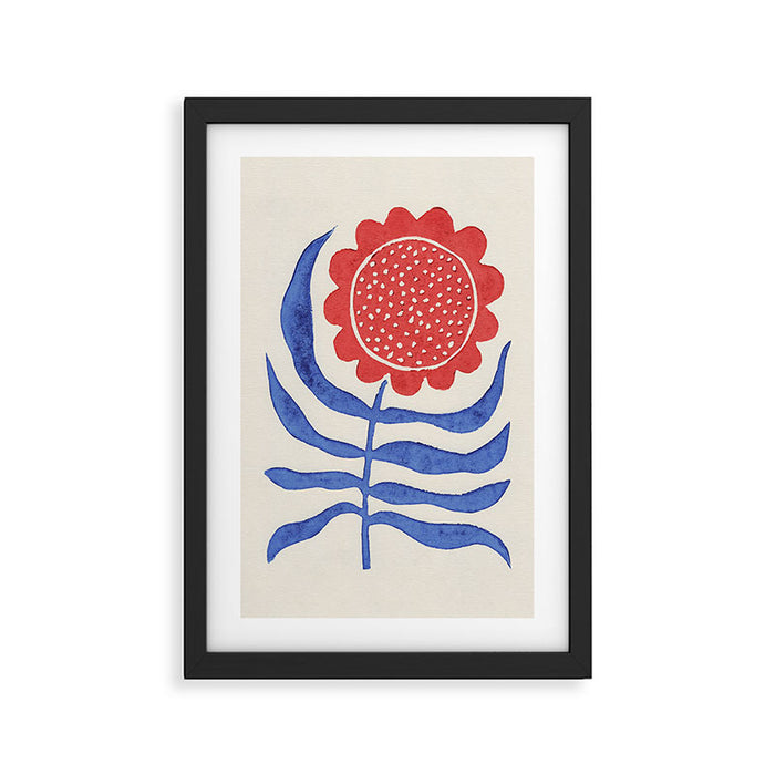 Red Flower / Lino Print Framed Art Print Gallery Image 1