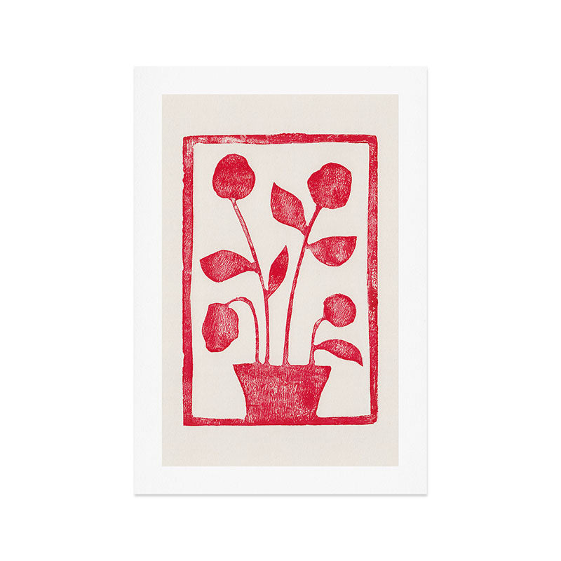 Red Roses / Lino Print Art Print Gallery Image 1