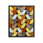 Retro 70s Color Palette Leaf Pattern Framed Canvas Print Gallery Image 8