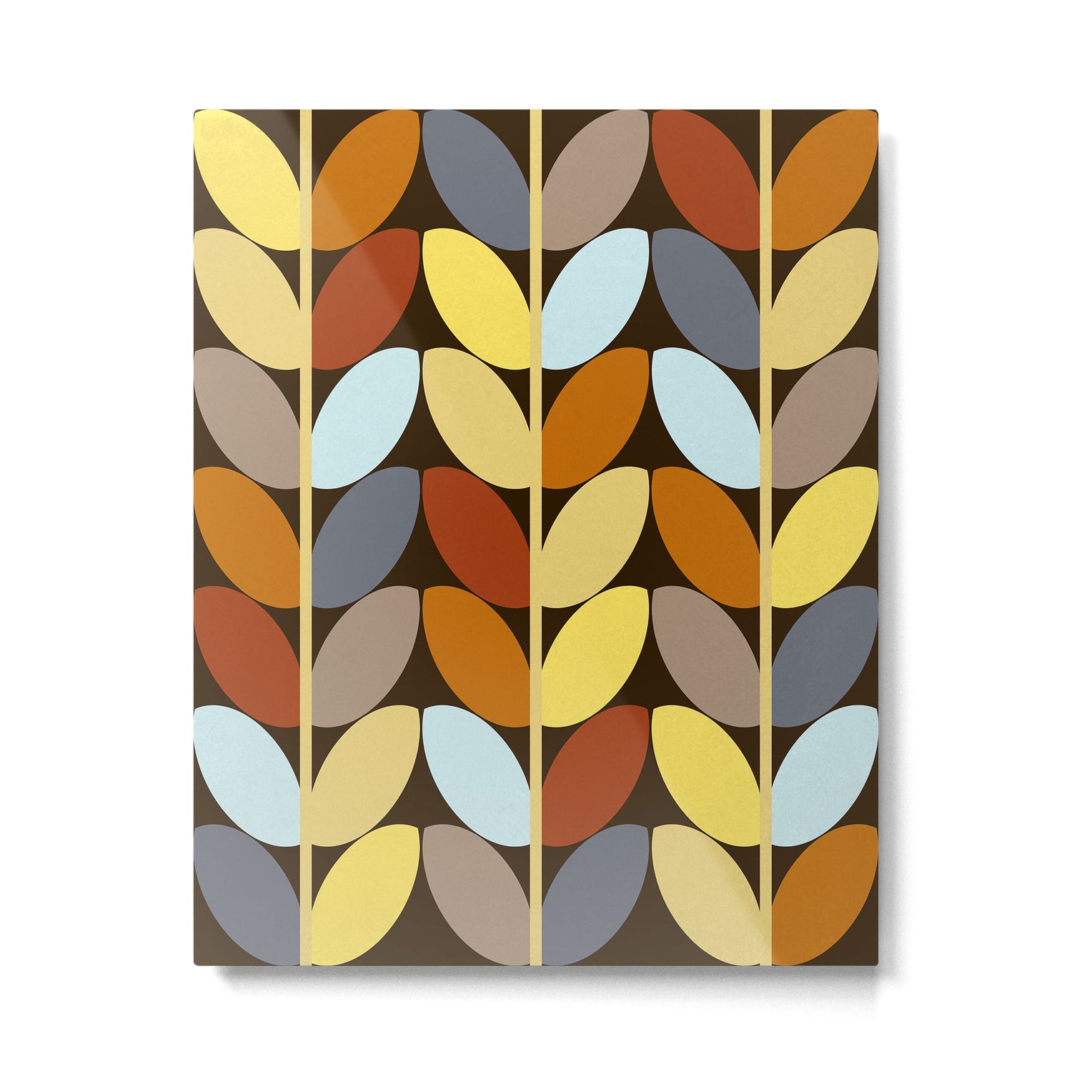 Retro 70s Color Palette Leaf Pattern Metal Print Gallery Image 6