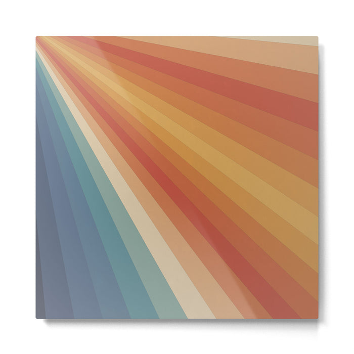 Retro 70s Sunrays Metal Print Gallery Image 1