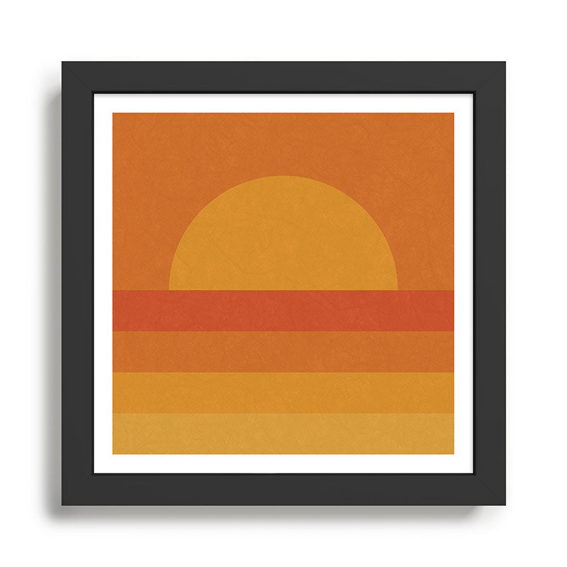 Retro Geometric Sunset Framed Art Print Gallery Image 1
