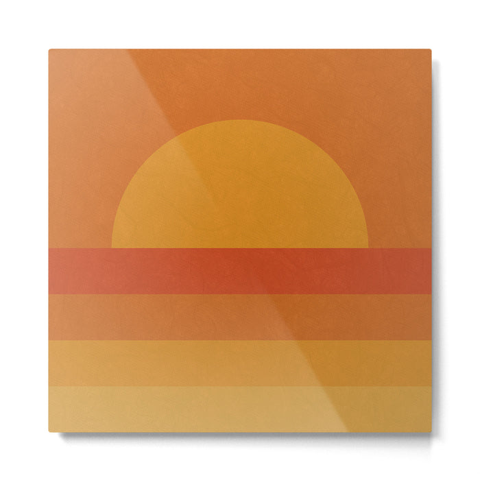 Retro Geometric Sunset Metal Print Gallery Image 1