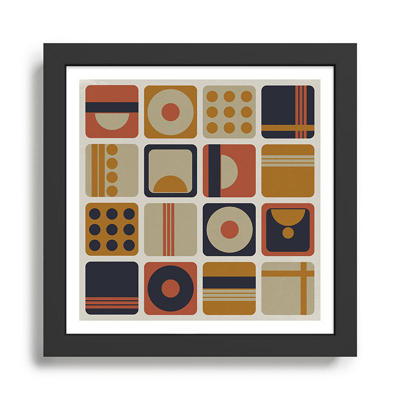 Retro Shapes Framed Art Print Gallery Image 1