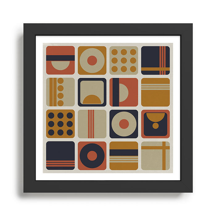 Retro Shapes Framed Art Print Gallery Image 1