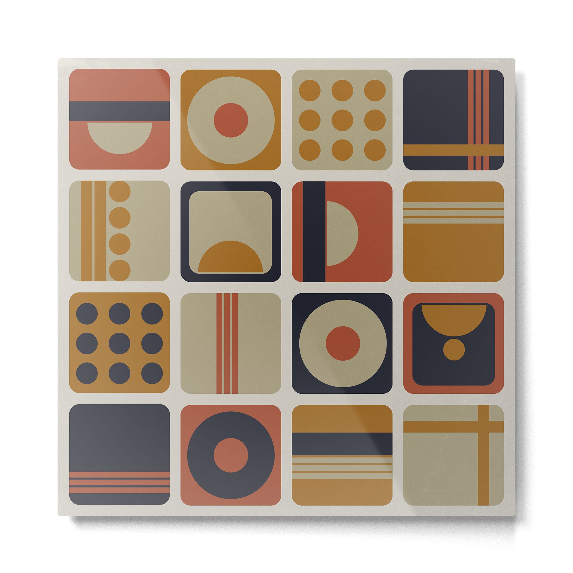 Retro Shapes Metal Print Gallery Image 2