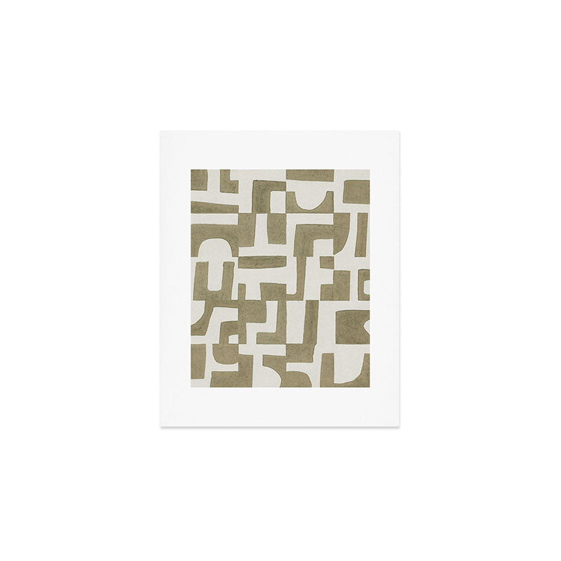 Sage Green Puzzle Art Print Gallery Image 1
