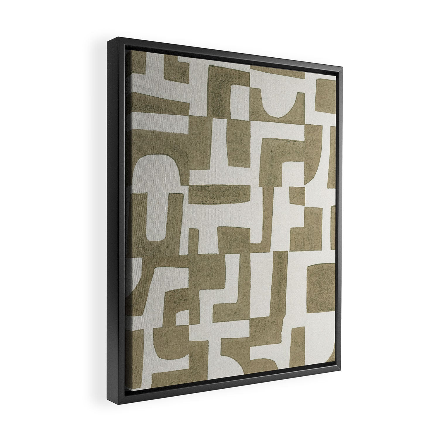 Sage Green Puzzle Framed Canvas Print Gallery Image 2
