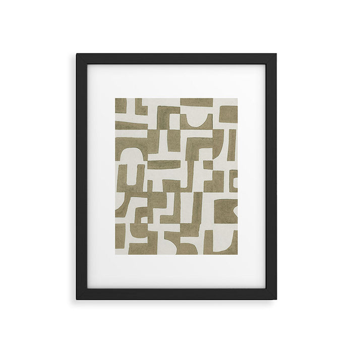 Sage Green Puzzle Framed Art Print Gallery Image 1