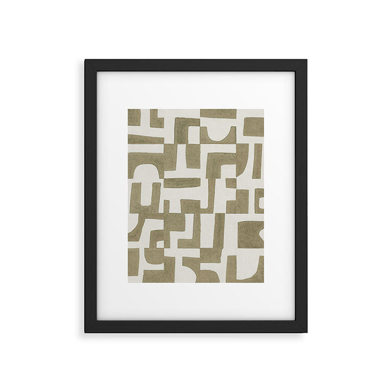 Sage Green Puzzle Framed Art Print Gallery Image 5