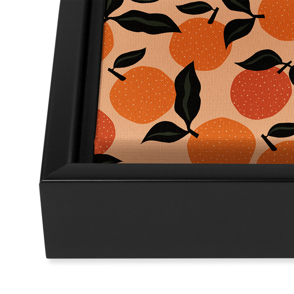 Seamless Citrus Pattern / Oranges Framed Canvas Print Gallery Image 3