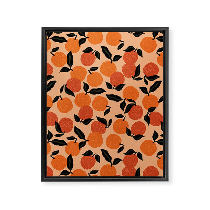Seamless Citrus Pattern / Oranges Framed Canvas Print Gallery Image 1