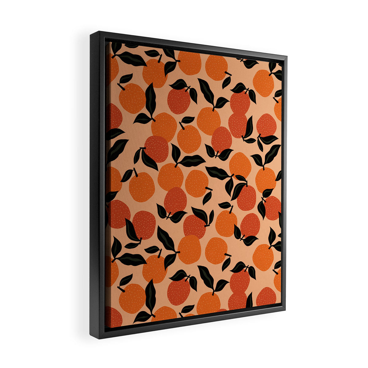 Seamless Citrus Pattern / Oranges Framed Canvas Print Gallery Image 2