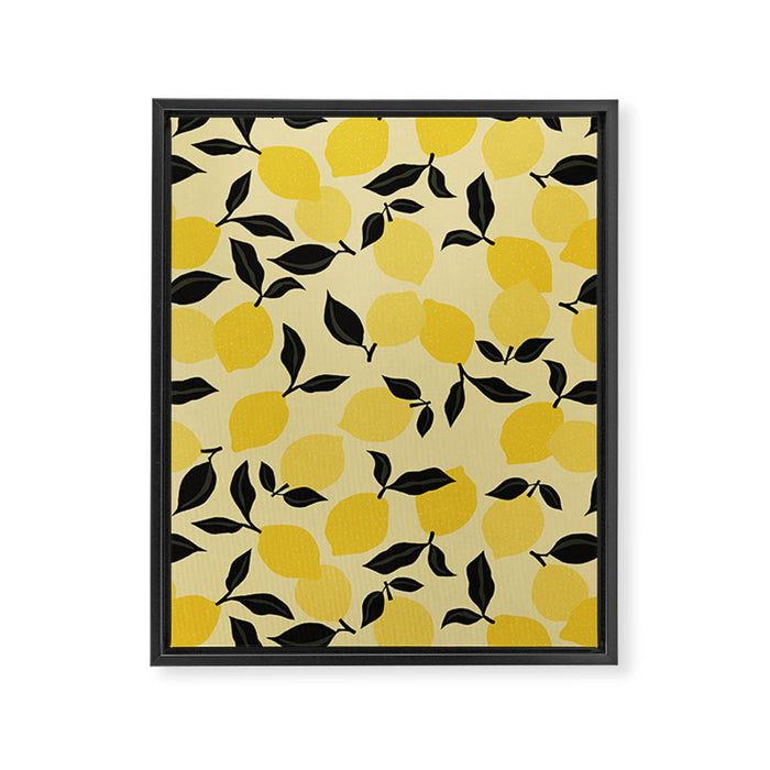 Seamless Citrus Pattern / Lemons Framed Canvas Print Gallery Image 1