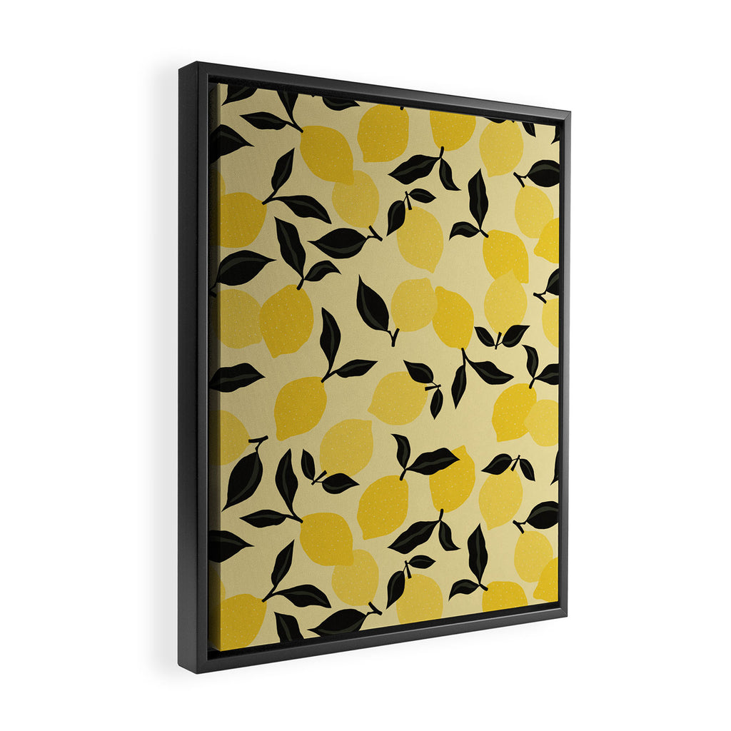Seamless Citrus Pattern / Lemons Framed Canvas Print Gallery Image 2