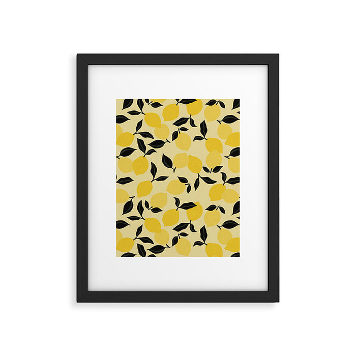 Seamless Citrus Pattern / Lemons Framed Art Print Gallery Image 1