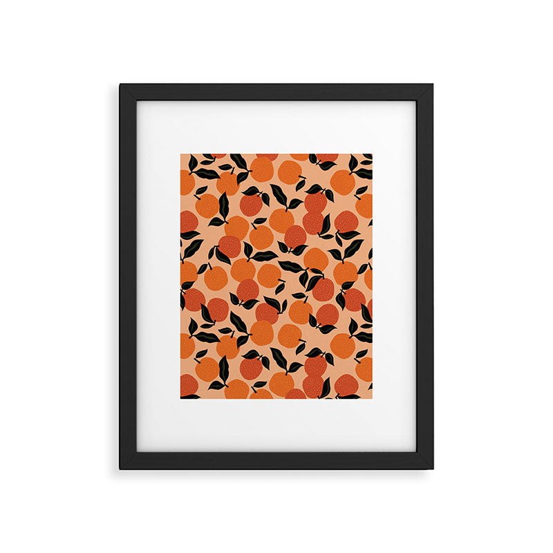 Seamless Citrus Pattern / Oranges Framed Art Print Gallery Image 4