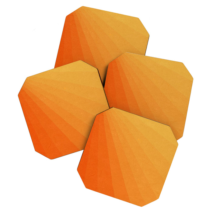 Shades of Sun - Line Gradient Pattern between Light Orange and Pale Orange Coaster Gallery Image 1