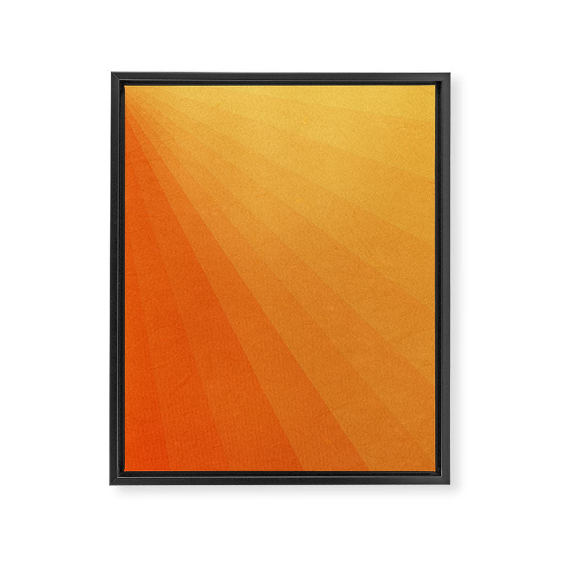 Shades of Sun - Line Gradient Pattern between Light Orange and Pale Orange Framed Canvas Print Gallery Image 6