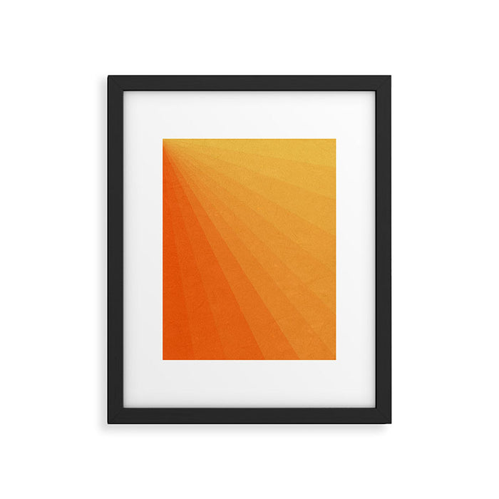 Shades of Sun - Line Gradient Pattern between Light Orange and Pale Orange Framed Art Print Gallery Image 1
