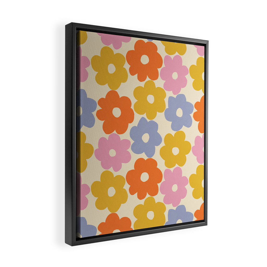 Simple Flower Pattern #1 Framed Canvas Print Gallery Image 2