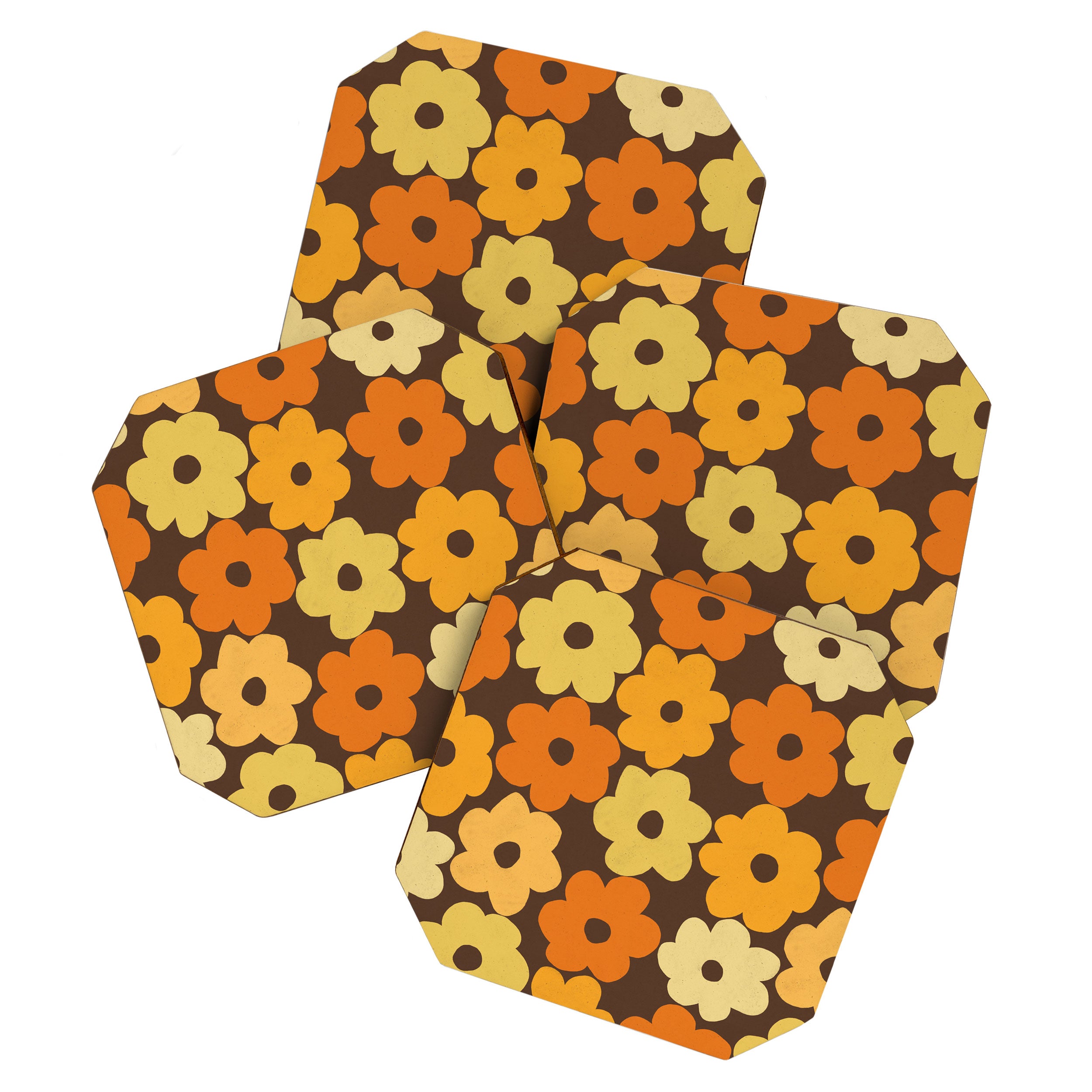 Simple Flower Pattern #2 Coaster Gallery Image 1