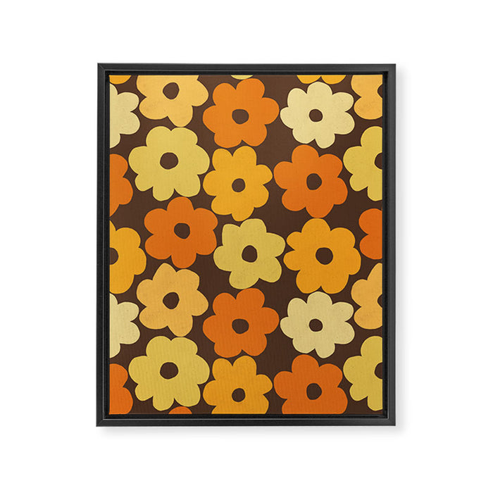 Simple Flower Pattern #2 Framed Canvas Print Gallery Image 1