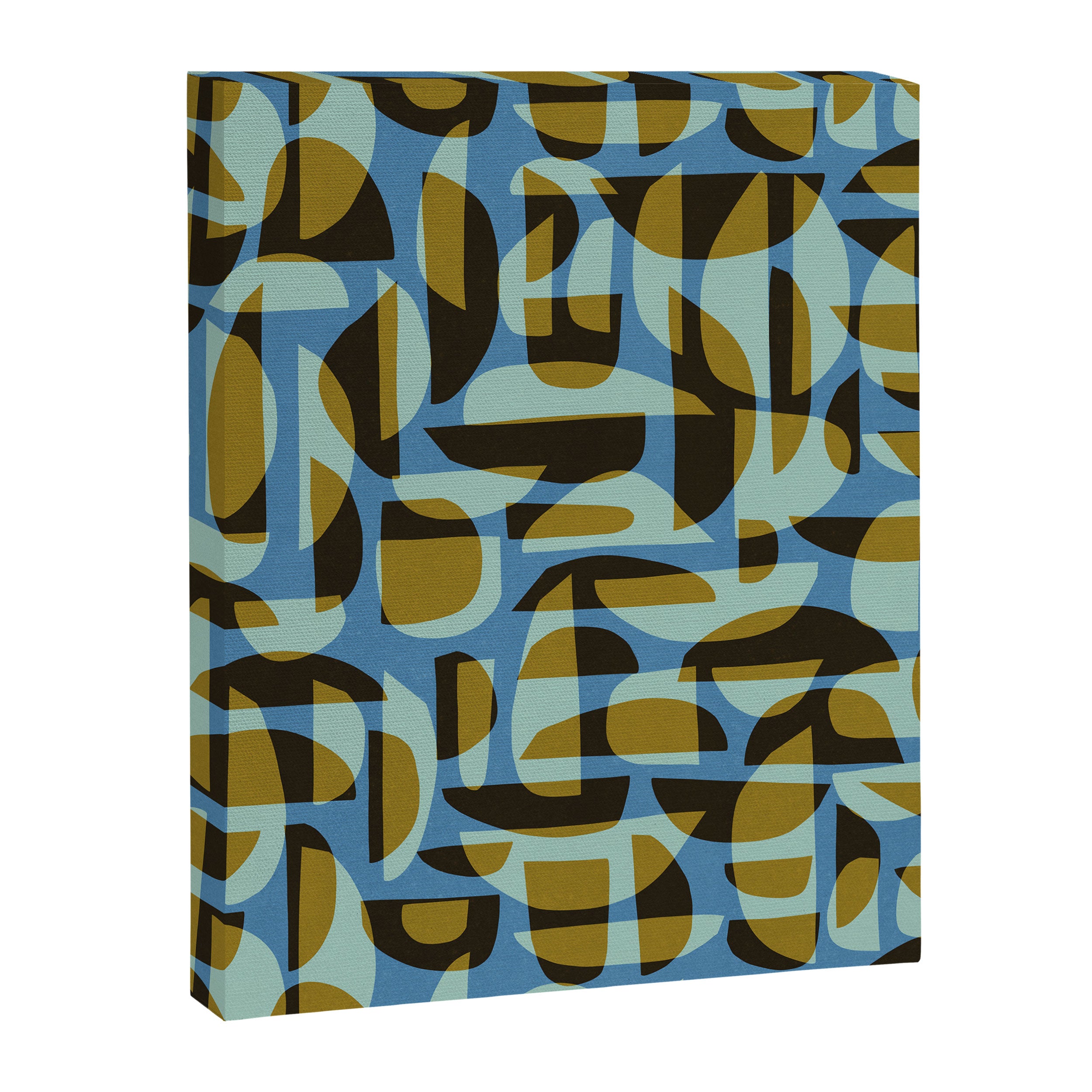 Simple Hand-cut Pattern #5 / Blue & Brown Canvas Print Gallery Image 6