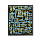 Simple Hand-cut Pattern #5 / Blue & Brown Framed Canvas Print Gallery Image 6
