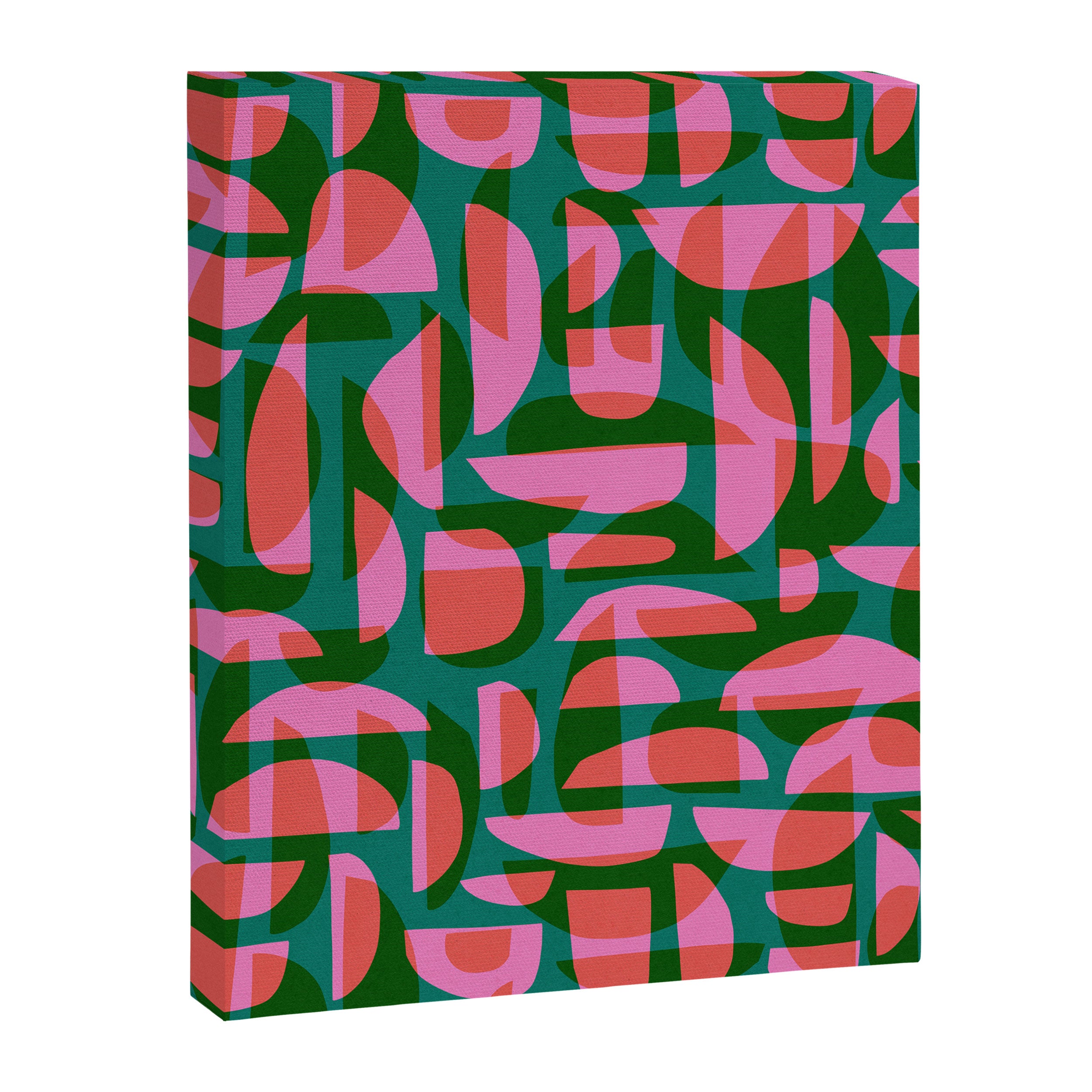 Simple Hand-cut Pattern #5 / Pink & Green Canvas Print Gallery Image 6