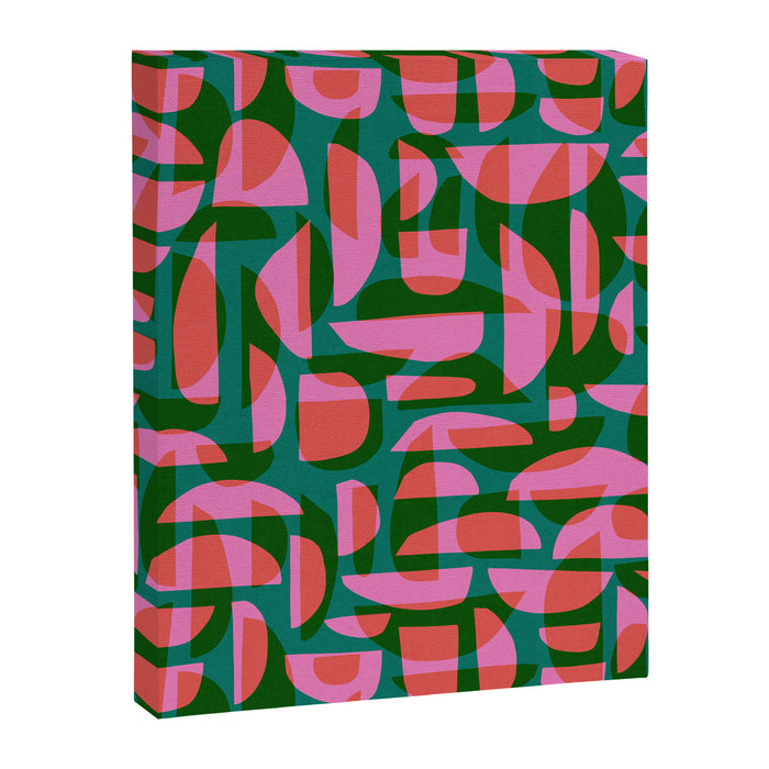 Simple Hand-cut Pattern #5 / Pink & Green Canvas Print Gallery Image 1
