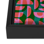 Simple Hand-cut Pattern #5 / Pink & Green Framed Canvas Print Gallery Image 3