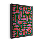 Simple Hand-cut Pattern #5 / Pink & Green Framed Canvas Print Gallery Image 2