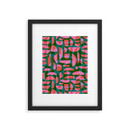 Simple Hand-cut Pattern #5 / Pink & Green Framed Art Print Gallery Image 5