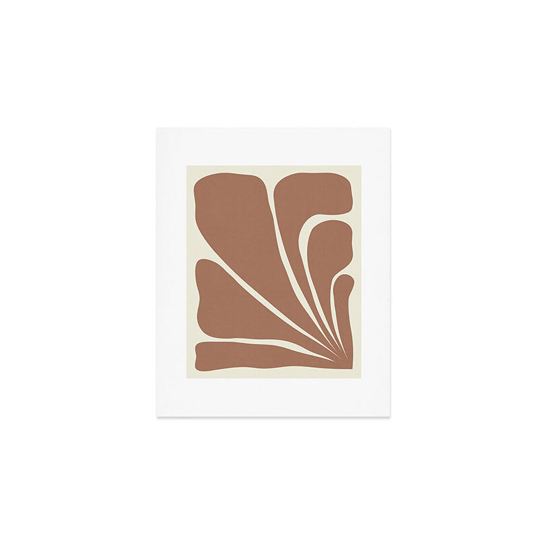 Six Leaf Plant Inspired by PANTONE 17 1230 Mocha Mousse Art Print Gallery Image 1