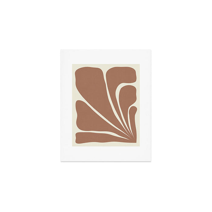 Six Leaf Plant Inspired by PANTONE 17 1230 Mocha Mousse Art Print Gallery Image 1