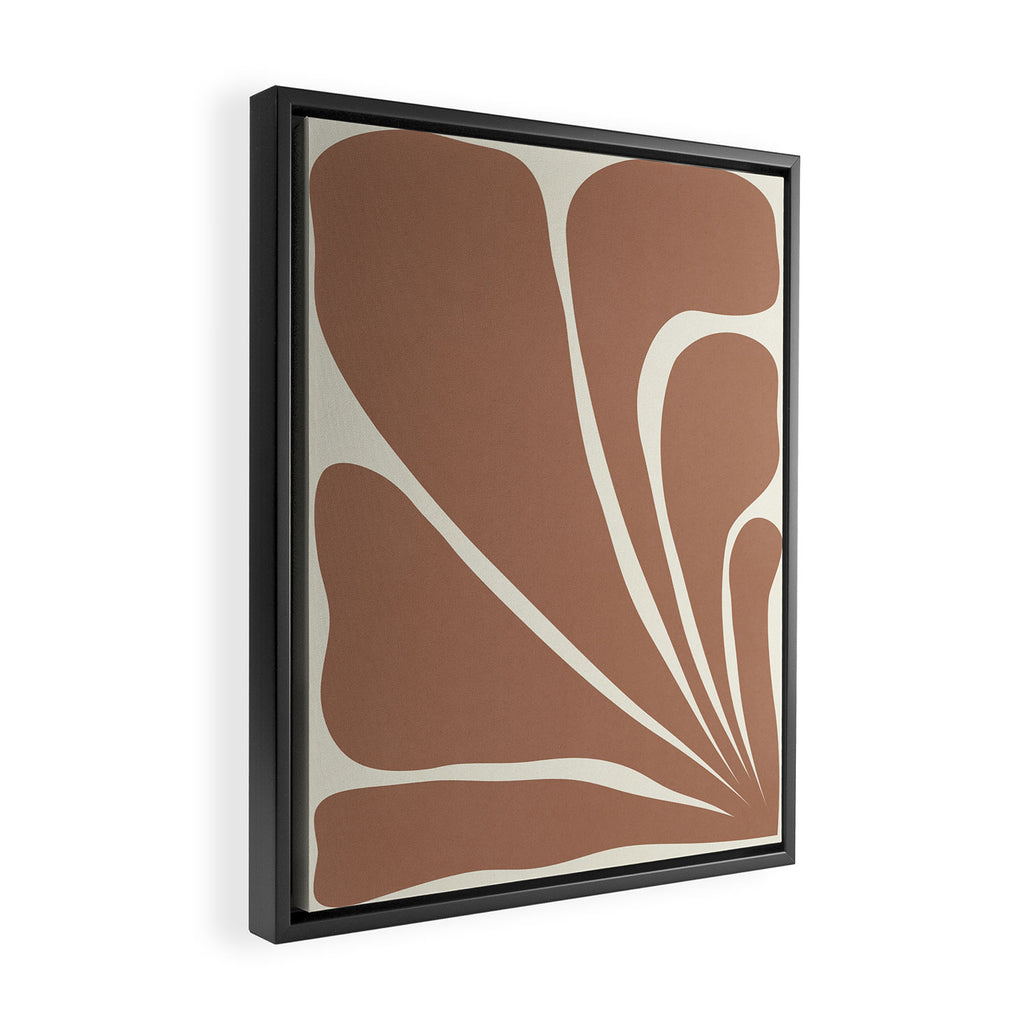 Six Leaf Plant Inspired by PANTONE 17 1230 Mocha Mousse Framed Canvas Print Gallery Image 2