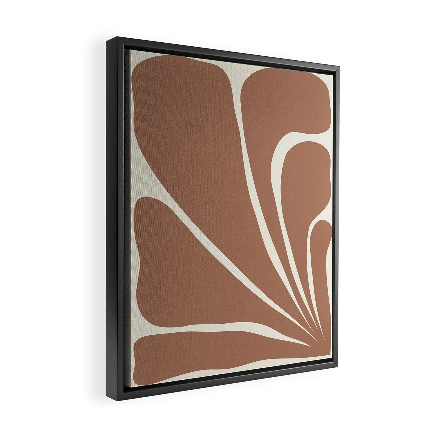 Six Leaf Plant Inspired by PANTONE 17 1230 Mocha Mousse Framed Canvas Print Gallery Image 2