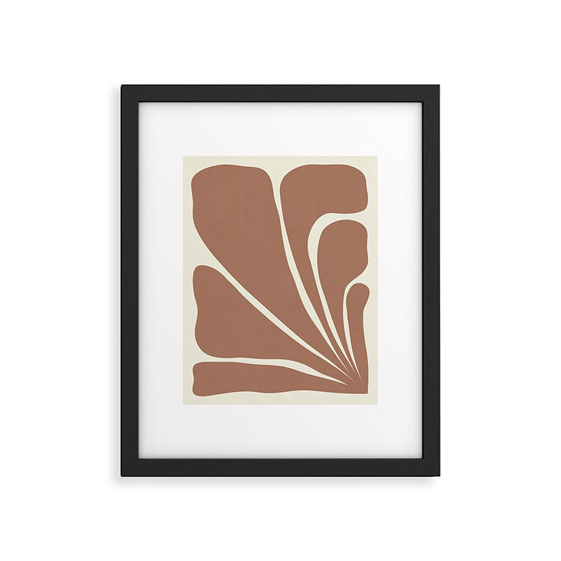 Six Leaf Plant Inspired by PANTONE 17 1230 Mocha Mousse Framed Art Print Gallery Image 5