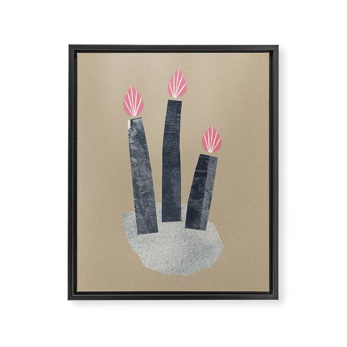 Small Collage: Candles Framed Canvas Print Gallery Image 1