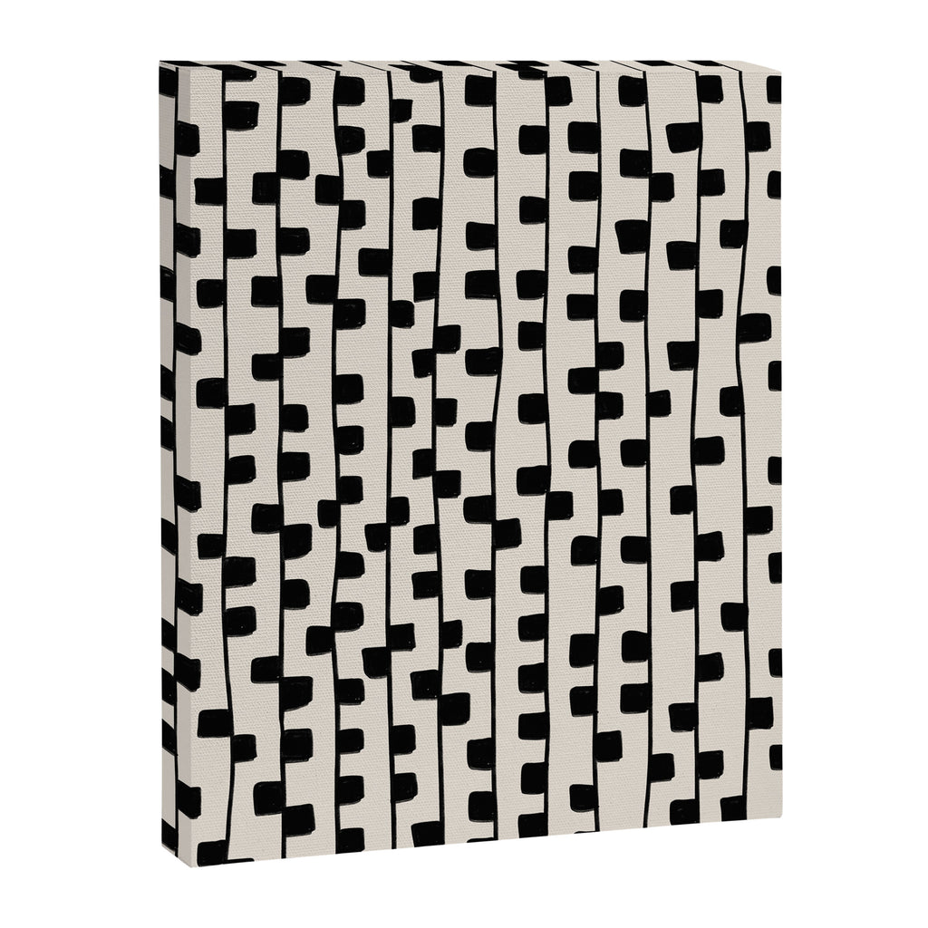 Squares / Black & White Pattern Canvas Print Gallery Image 6