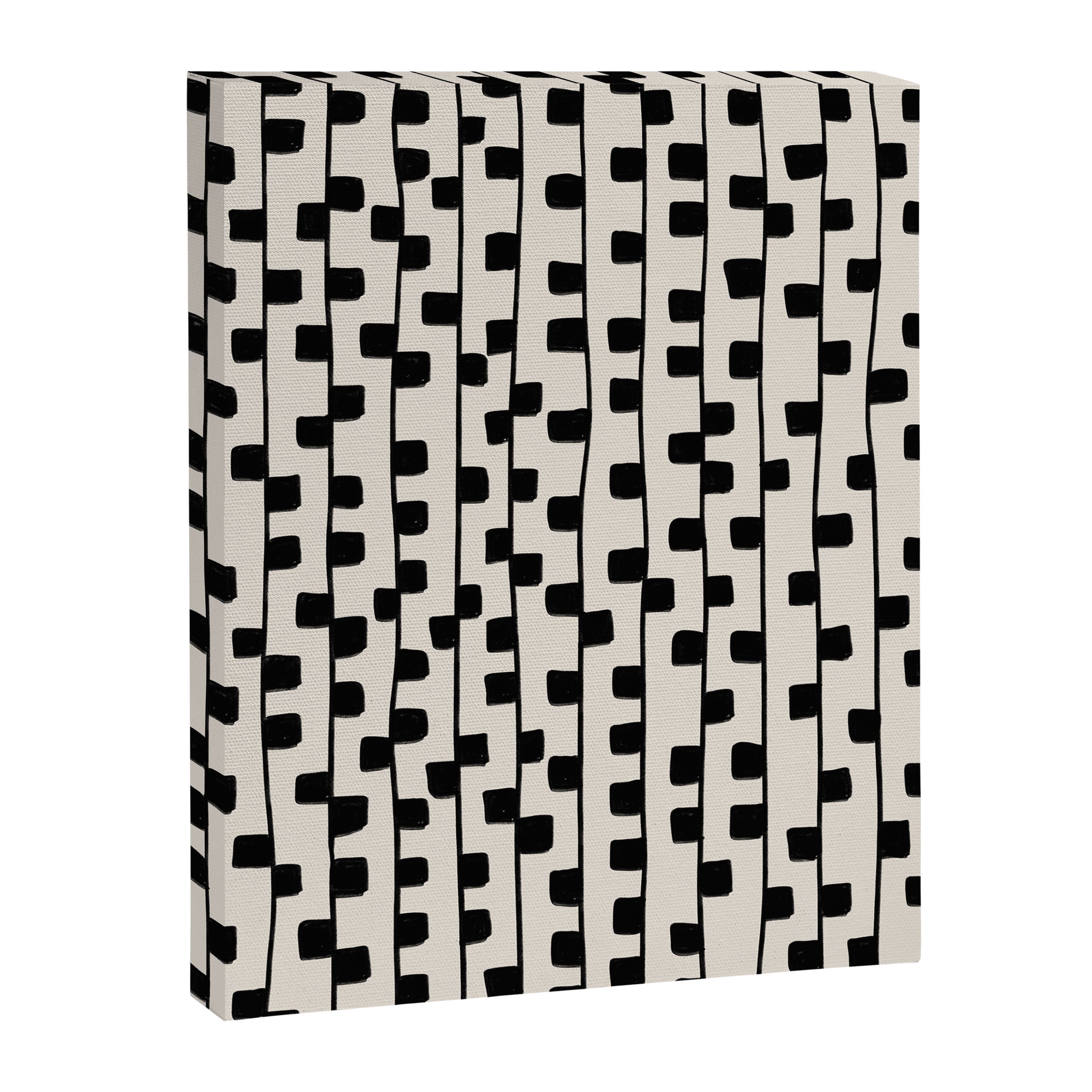 Squares / Black & White Pattern Canvas Print Gallery Image 6