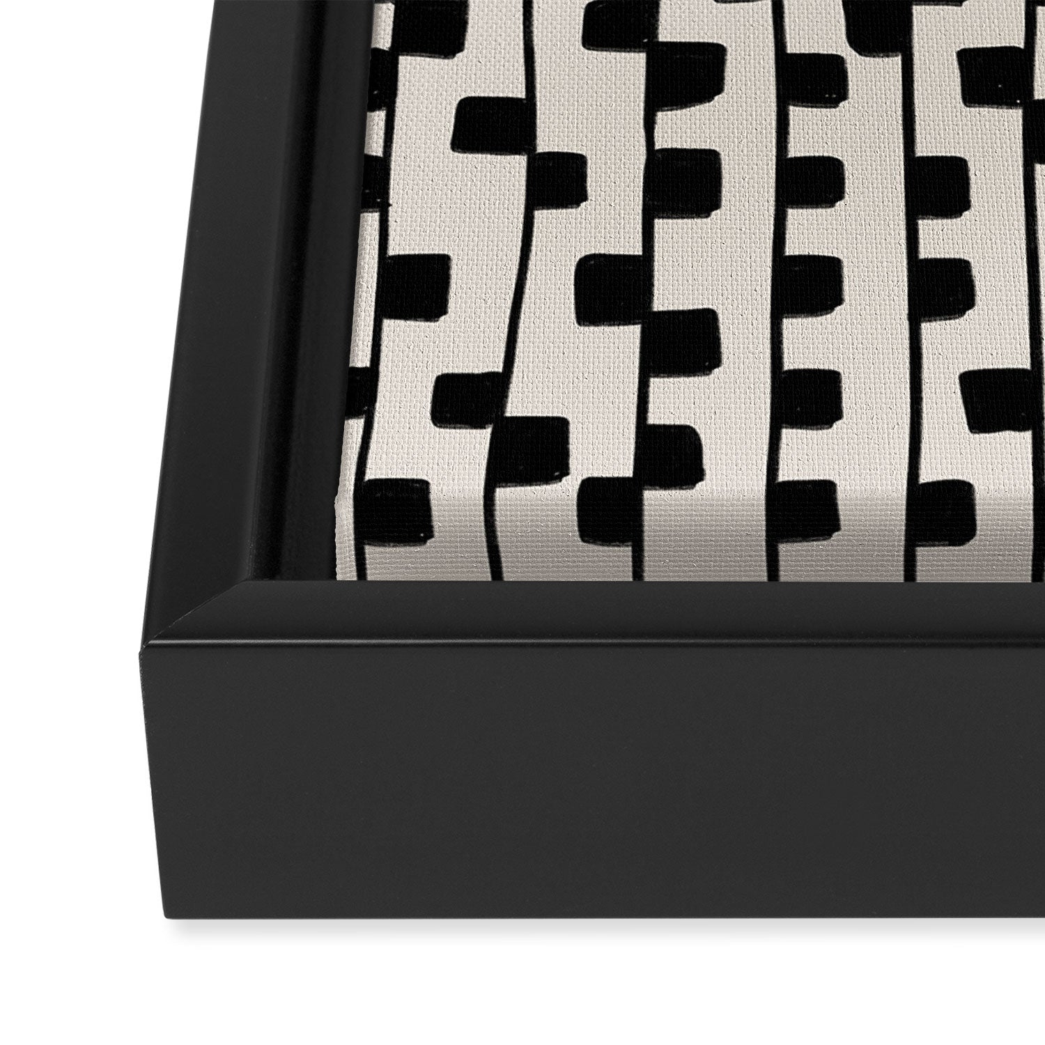 Squares / Black & White Pattern Framed Canvas Print Gallery Image 3