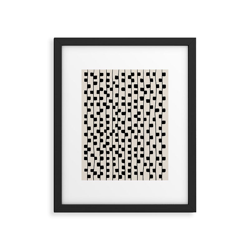 Squares / Black & White Pattern Framed Art Print Gallery Image 4