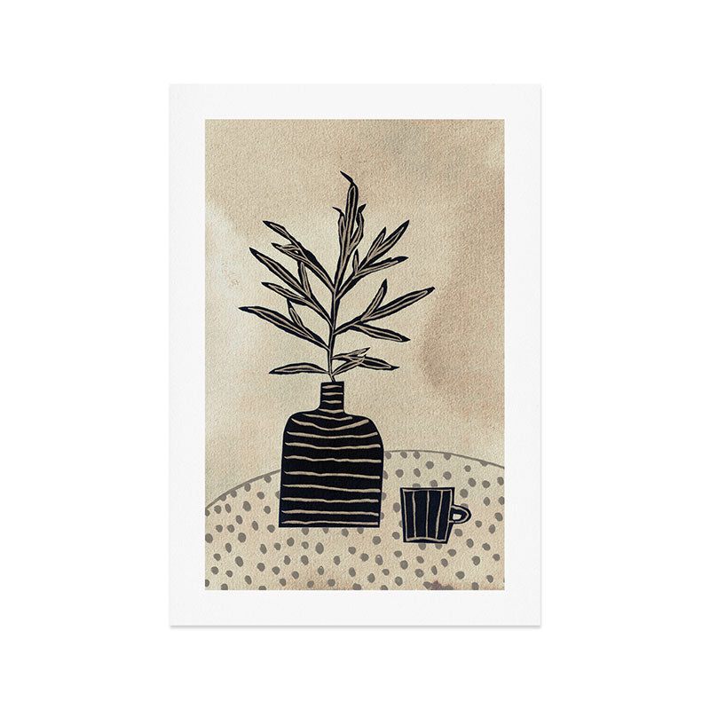 Still Life With a Vase and a Cup of Coffee Art Print Gallery Image 1