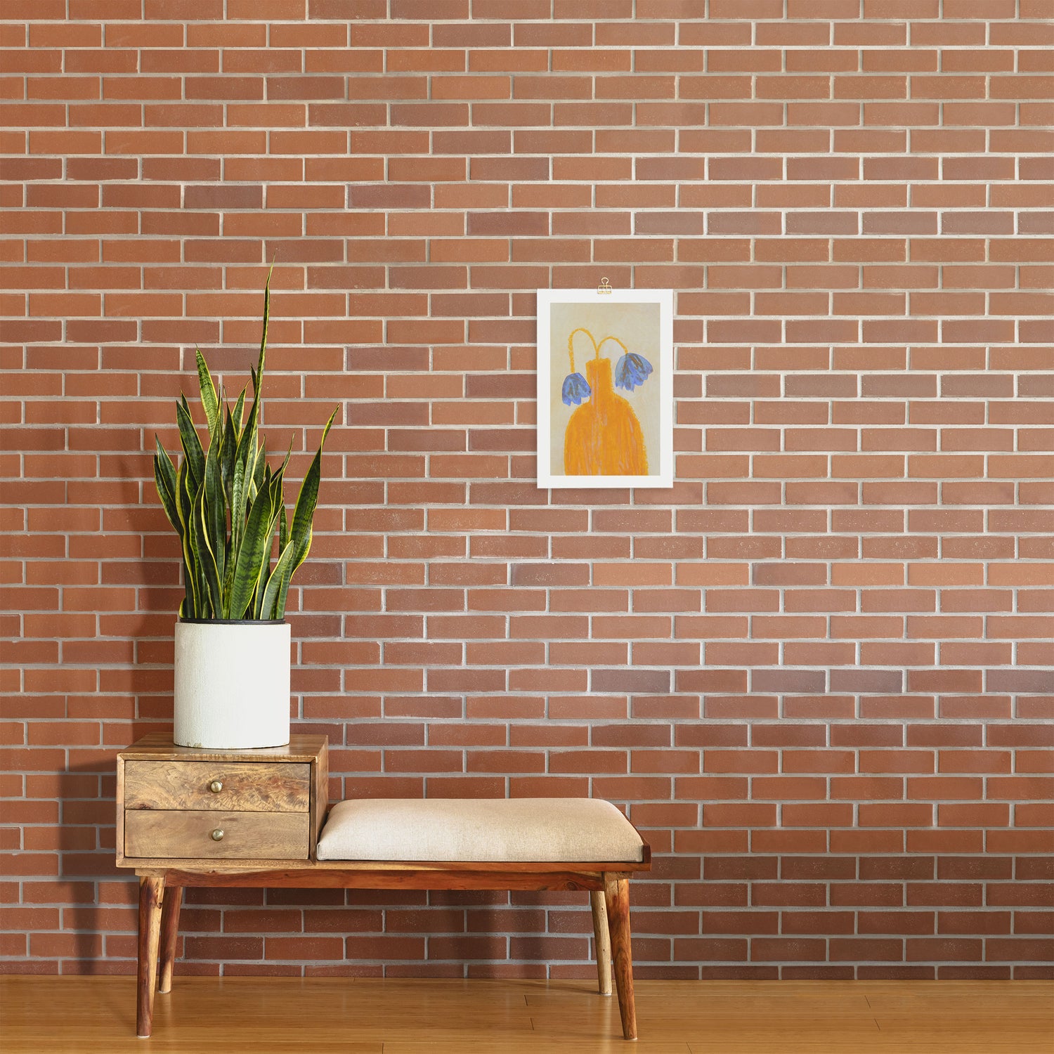 Still Life with a Vase and Two Flowers Art Print Gallery Image 2